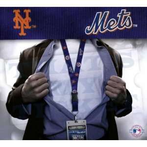 New York Mets Lanyard Key Chain & Ticket Holder   Navy  