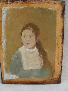 Antique 19c Impressionist O/C Portrait / Girl Painting  