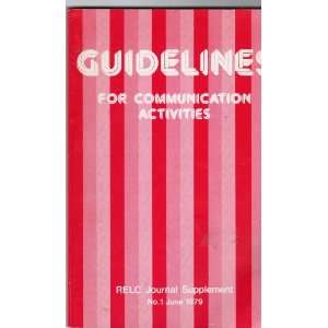  Guidelines for Communication Activities RELC Journal 