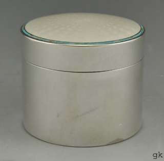 Sterling Guilloche Enameled W. B. Kerr Dresser Jar/Box  