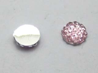 500 Pink Acrylic Round Flatback Dotted Rhinestone Beads 6.5mm Flat 