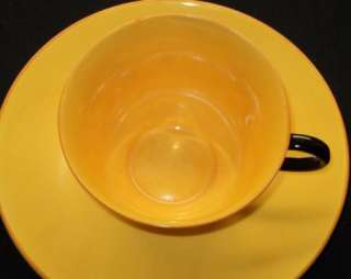   Staffordshire Artsy Deco HP ORANGE Simply Tea cup and saucer  