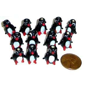  Penguin Approx 10mmx12mm Lampwork Glass 12 Beads 