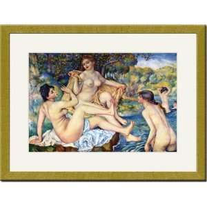  Gold Framed/Matted Print 17x23, The Large Bathers