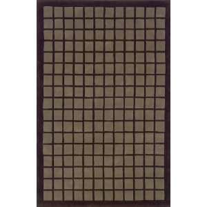  110 x 210 Area Rug Grid Design in Chocolate and Smoke 