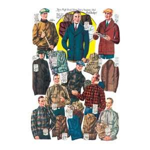  Mens Shirts, Sweaters, and Wind Breakers 12X18 Art Paper 