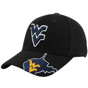   West Virginia Mountaineers Black Tailback Flex Fit Hat Sports