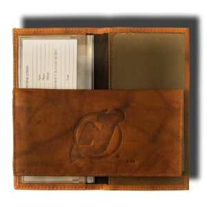 New Jersey Devils NHL Leather Embossed Checkbook Cover 