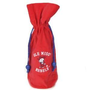   Mississippi Rebels Cardinal Velvet Wine Bottle Bag