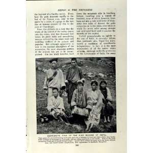   c1920 NEPAL PEOPLE TIBETANS LADIES IN WAITING FASHION
