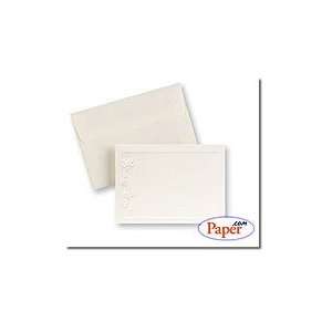  Masterpiece Embossed Rose Ivory Note Card Kit   4 7/8 X 3 