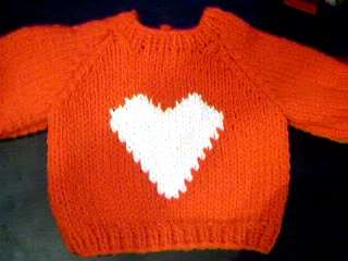 Valentine Heart Sweater Handmade for American Girl Doll  