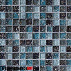 Sample  Blue Glass Mosaic Tile Crackle Kitchen Backsplash Bathroom 