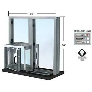   Satin Anodized Combination Exchange Window with Clear Package Receiver