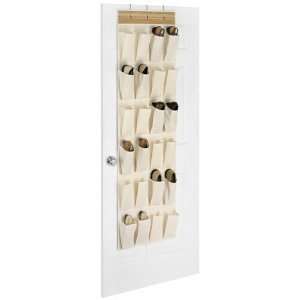 Canvas and Bamboo Over the Door Shoe Organizer 