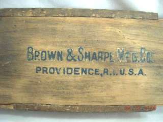 antique BROWN & SHARPE WOOD BOX micrometer caliper  