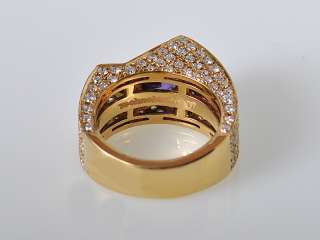 Technomarine Yellow Gold Diamond Amethyst Sculpted Ring  