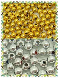   Gold 2 Colors Round Acrylic Plastic Spacer Beads 4mm bsw6/bsw10  