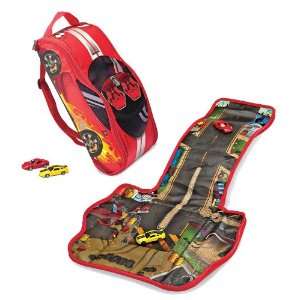  Street Racer Backpack Portable Play Mat with 2 Cars Toys 