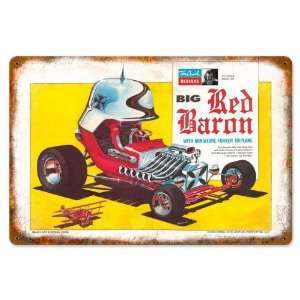  Big Red Baron Automotive Vintage Metal Sign   Victory 