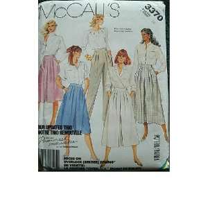 MISSES SKIRT, CULOTTE AND PANTS SIZE 18 MCCALLS PATTERN 3370 FOCUS ON 