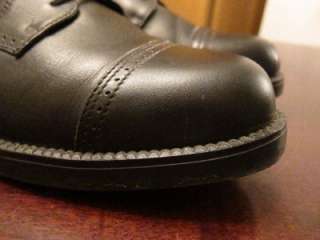   Mens Leather Oxford Job Interview Cap Toe Dress Shoes Sz 10.5M  