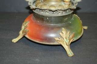 Antique Meriden Oil Kerosene Lamp June 7 1892 MultiColored Metal Base 