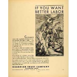  1930 Ad Guardian Trust Cleveland Cuyahoga Labor Ohio 