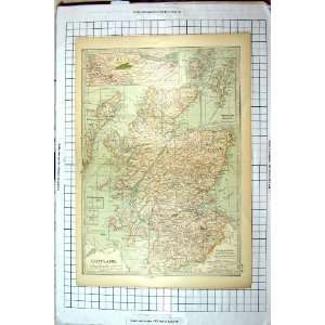  Antique Map Scotland Shetland Orkney Glasgow Edinburgh 