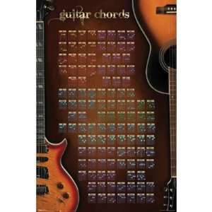  POSTER GUITAR CHORDS FULL COLOR (57732) Musical 