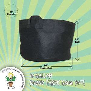 10 Gallon GRO POTS GROW SMART container fabric HANDLES gal plant 
