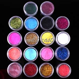 18 Colors Nail Art Glitter dust Powder for UV GEL Acrylic Powder 