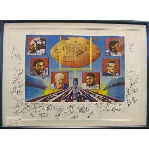  New York Giants 1986 Autographed Litho   Framed   New Arrivals 