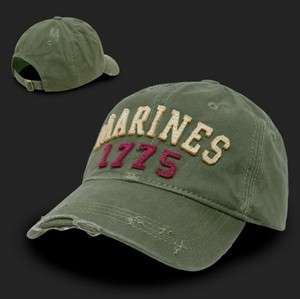 Green United States US Marines USMC Marine Vintage Baseball Cap Hat 