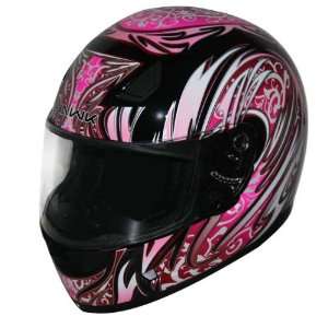  HAWK Black with Pink Full Face Motorcycle Helmet 
