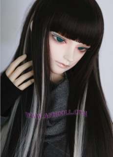 10 1/3 SD doll wig Super Dollfie BJD Long Hair black+ light gold 