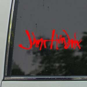  Jimi Hendrix Signature Guitar Logo Red Decal Car Red 