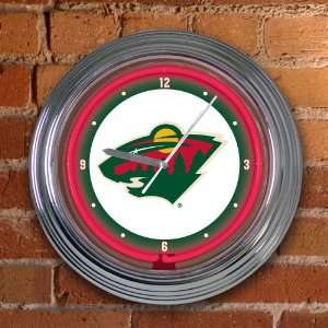 Minnesota Wild Team 14 Neon Clock NHL Hockey Fan Shop Sports Team 