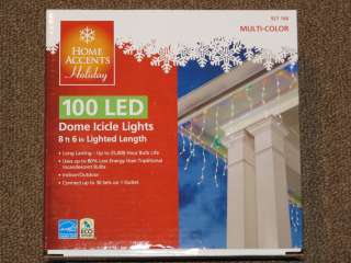 New Case Lot 8 Boxes of 100 LED Dome Icicle XMAS Lights Multi Color 