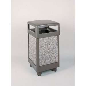   Bronze with Glacier Gray Stone Panels Waste Receptacle R36HT 6000PL