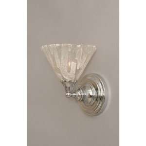   Light Wall Sconce with Italian Ice Glass in Chrome