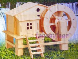 Woodcraft Construction Kit Wood Model Water mill  
