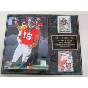  Denver Broncos Tim Tebow 2 Card Collector Plaque Sports 