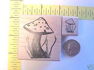 MUSHROOM TOAD STOOL FAIRIE STYLE mounted rubber stamp  