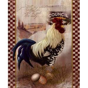 Checkered Past Rooster Finest LAMINATED Print Alma Lee 
