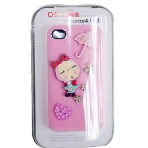   Case for Apple Iphone 4/4s  Shy girl Pink Cell Phones & Accessories