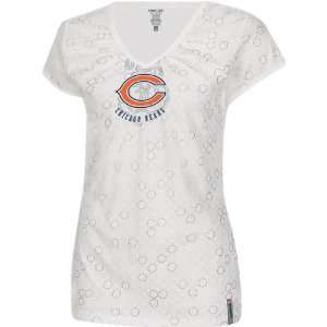 Chicago Bears  White  Juniors Out Of This World Tissue Top  