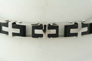 SHR & Simmons Stainless Steel Cross Link Bracelet  