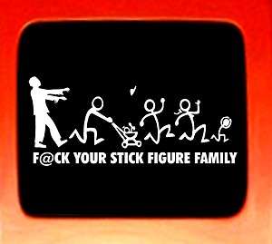   Figure Family STICKER Zombie Nobody Cares FUNNY CAR NEW DECAL  