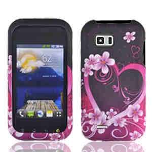  Purple Love Rubber Texture LG MyTouch Q / C800 Snap on 